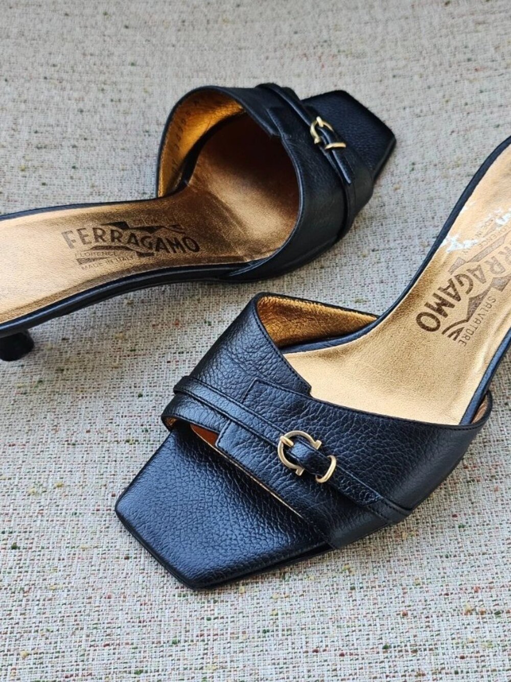 Vintage Salvatore Ferragamo Women Sandal Leather Upper Shoe Size 6.5 Made Italy - Picture 4 of 12